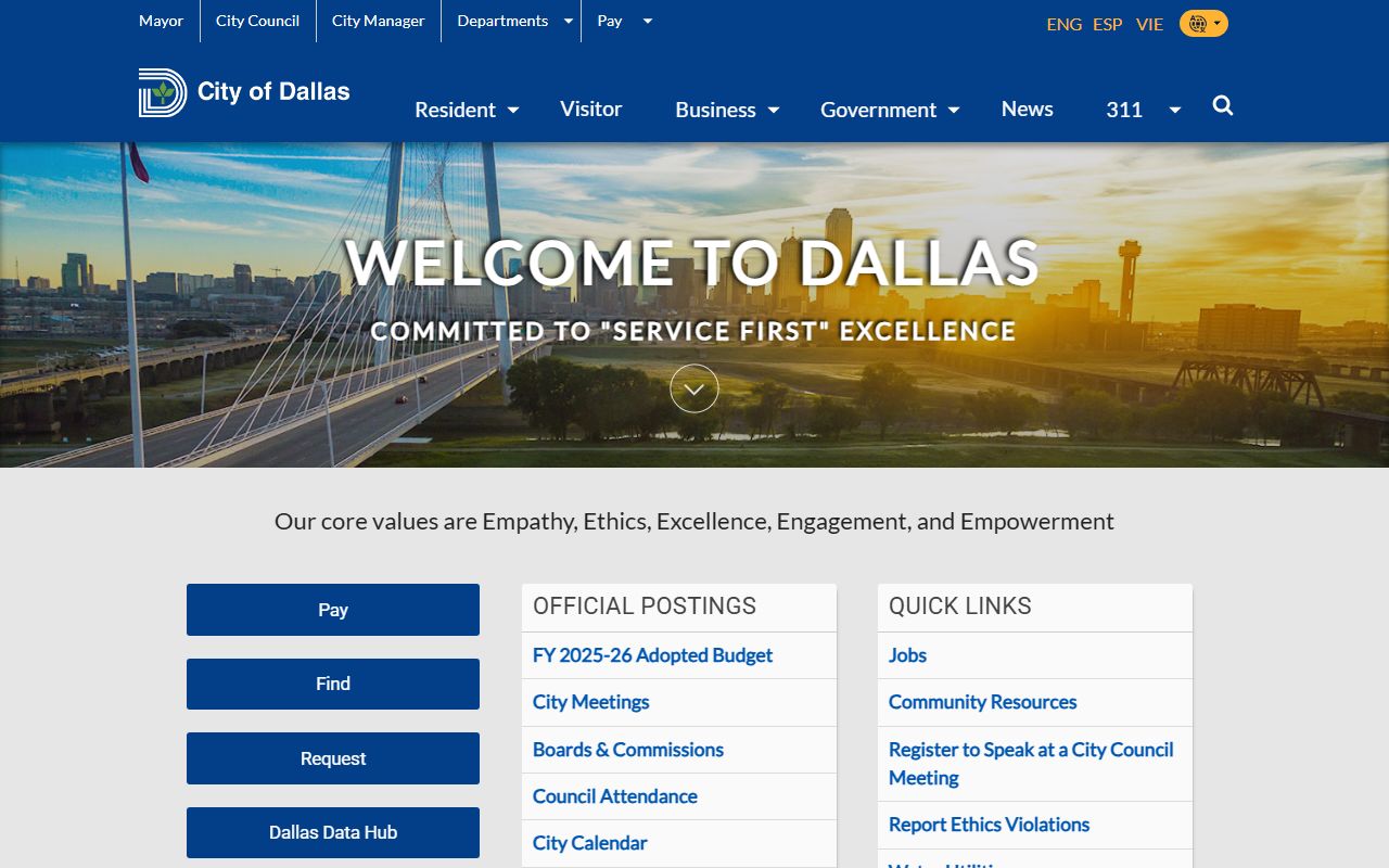 City of Dallas official website - Dallas public records
