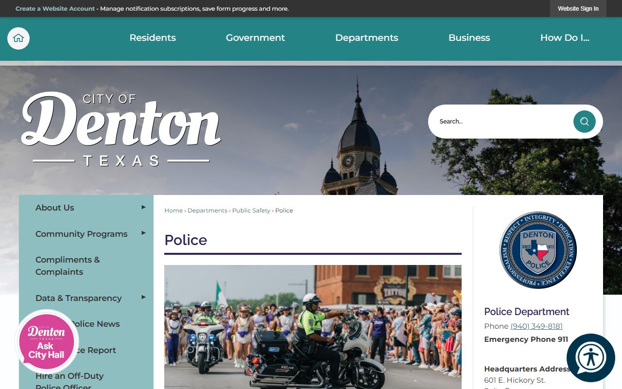 Denton Police Department - Denton public records