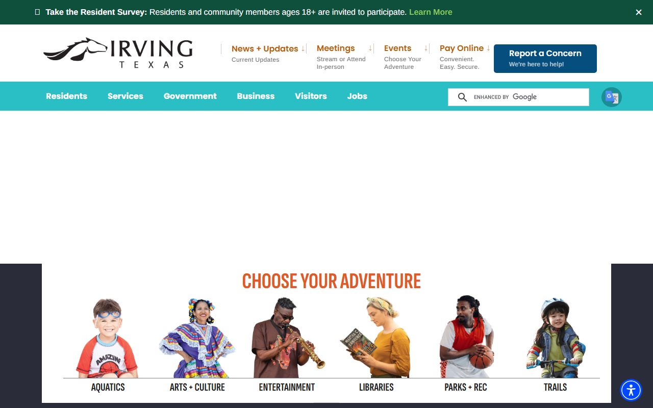 City of Irving Texas official website