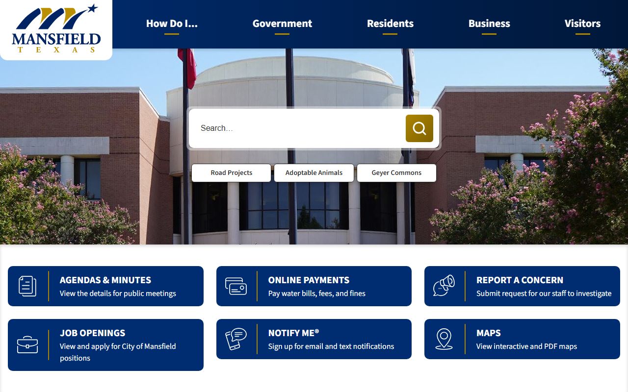 City of Mansfield official website - Mansfield public records