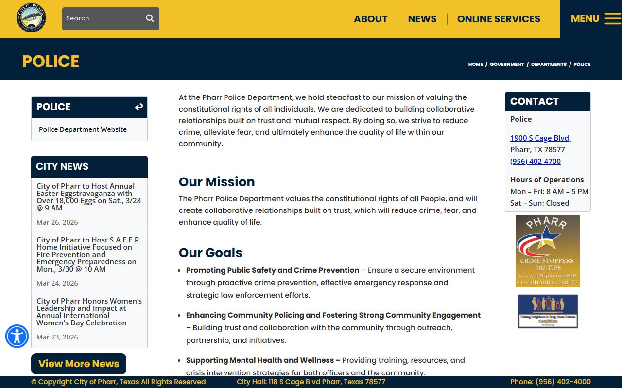 Pharr Police Department - Pharr public records