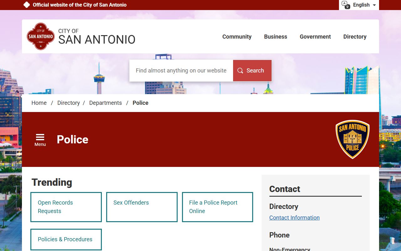 San Antonio Police Department - San Antonio public records