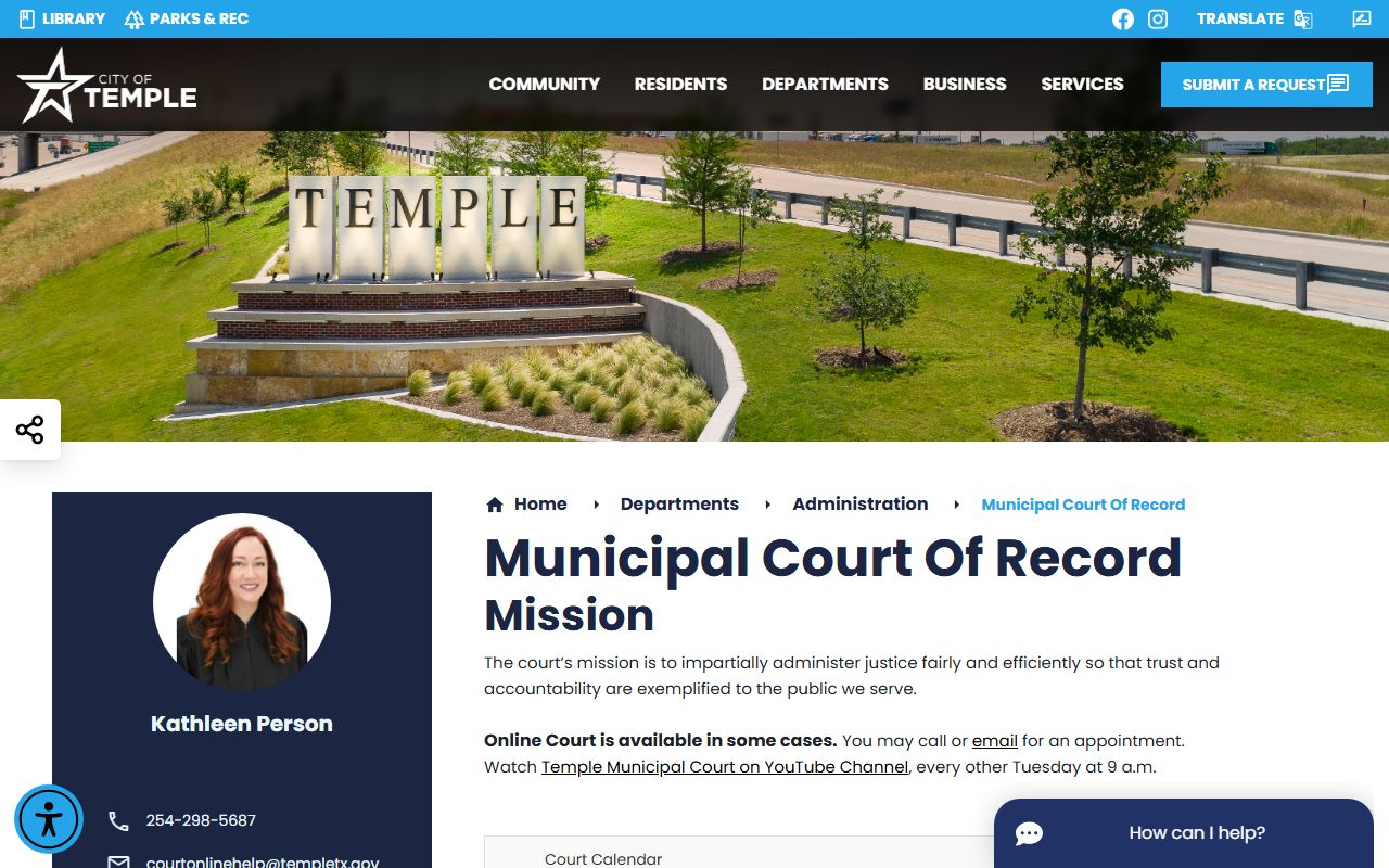 Temple Municipal Court - Temple public records