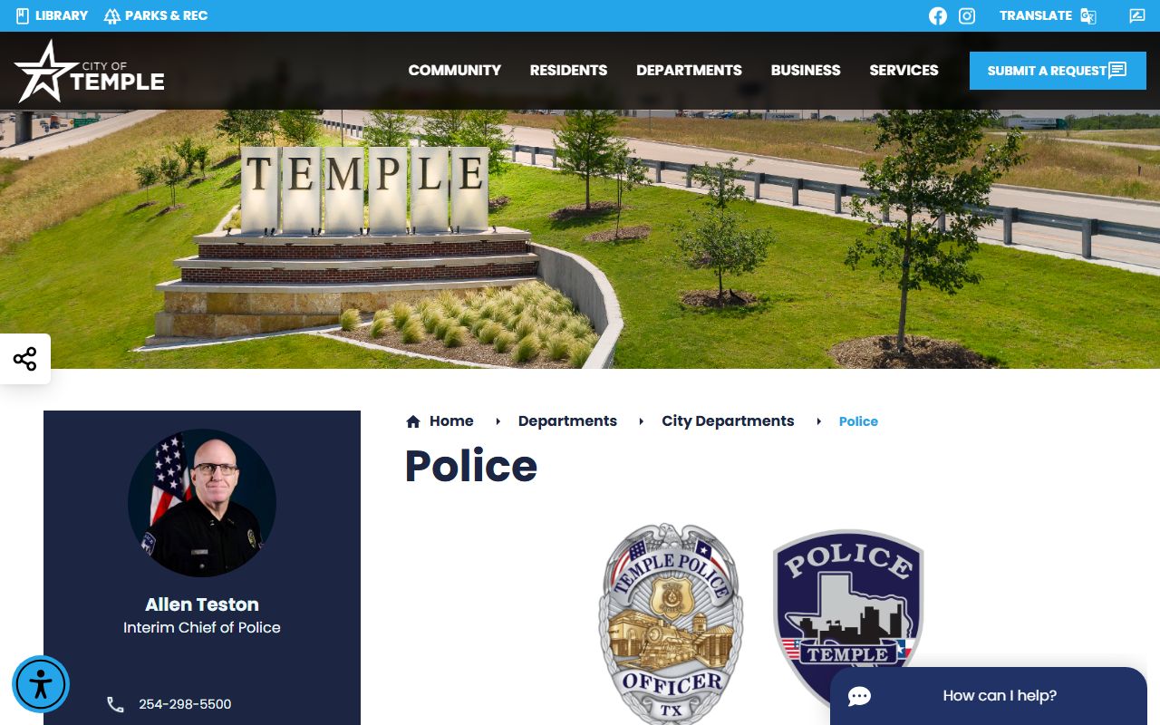 Temple Police Department - Temple public records