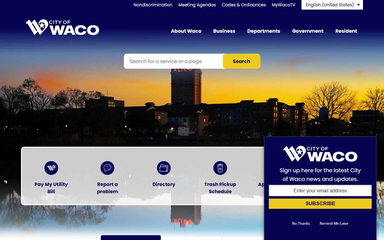 Waco official city website - Waco public records