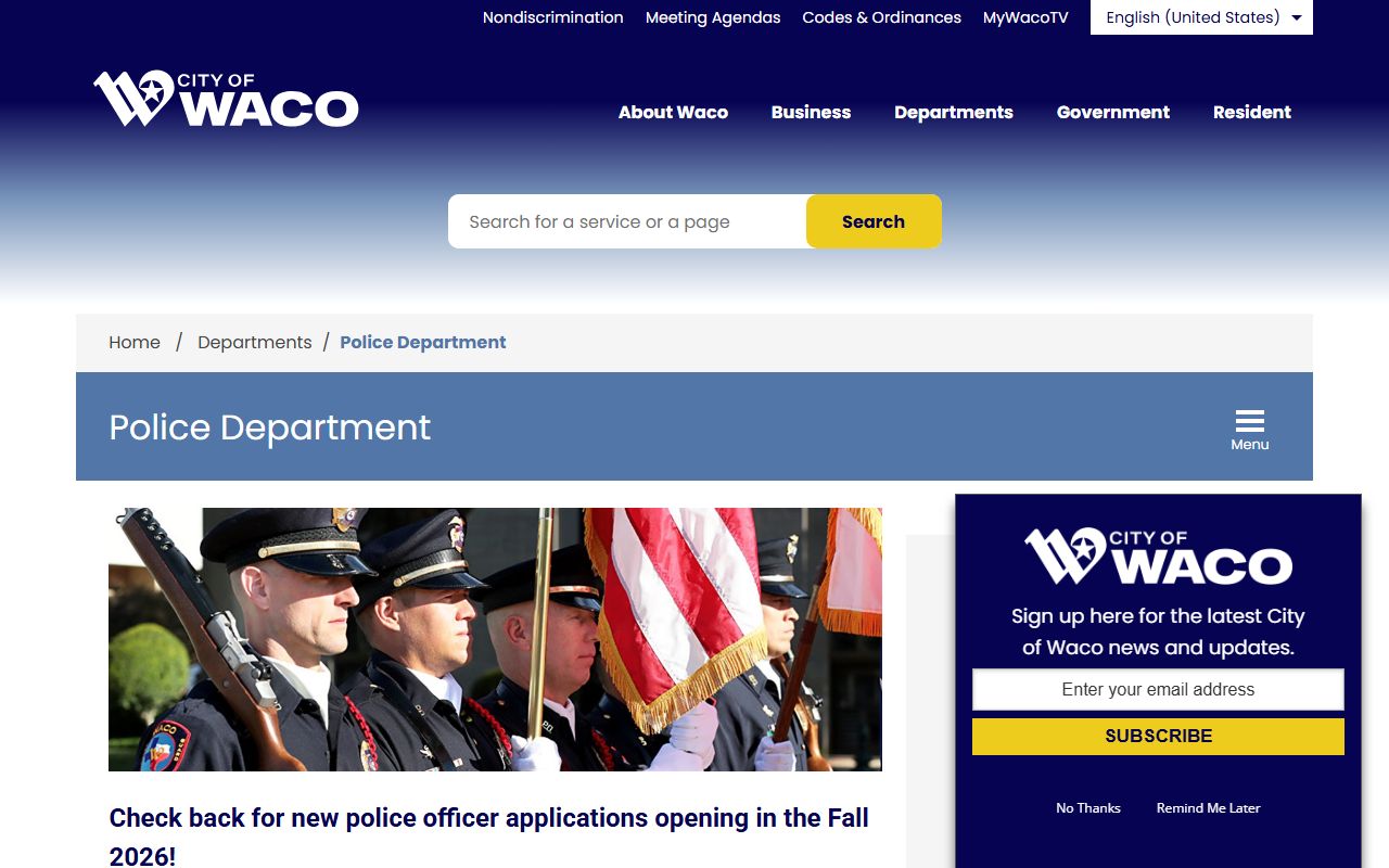 Waco Police Department - Waco public records