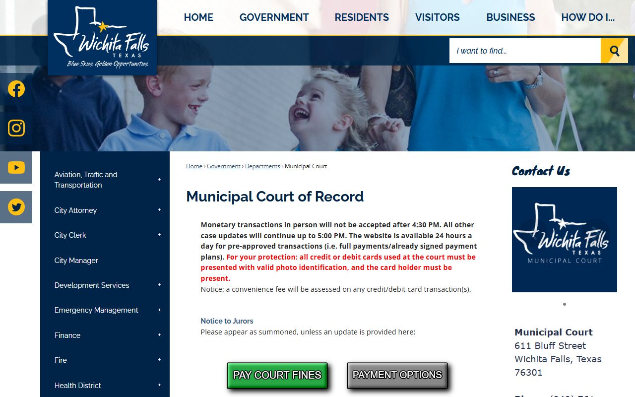 Wichita Falls Municipal Court - Wichita Falls public records