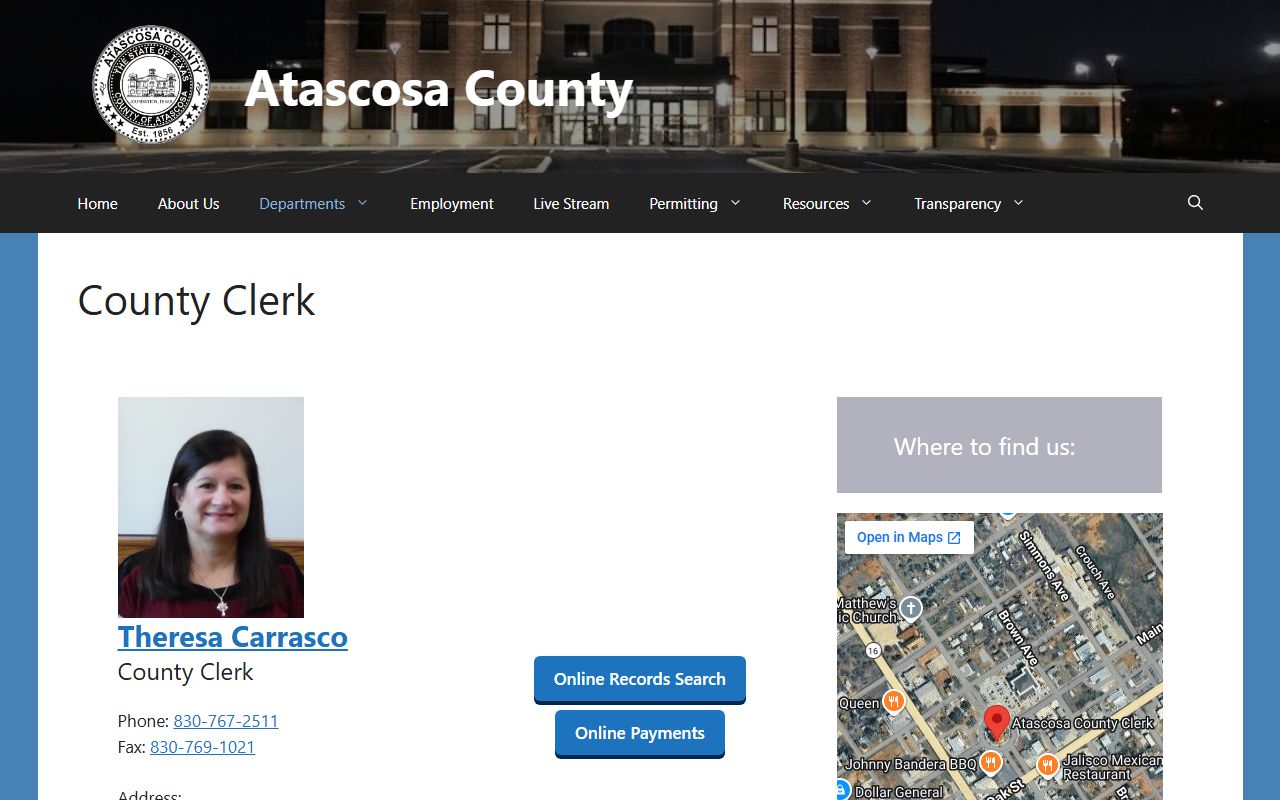 Atascosa County Clerk office - Jourdanton public records