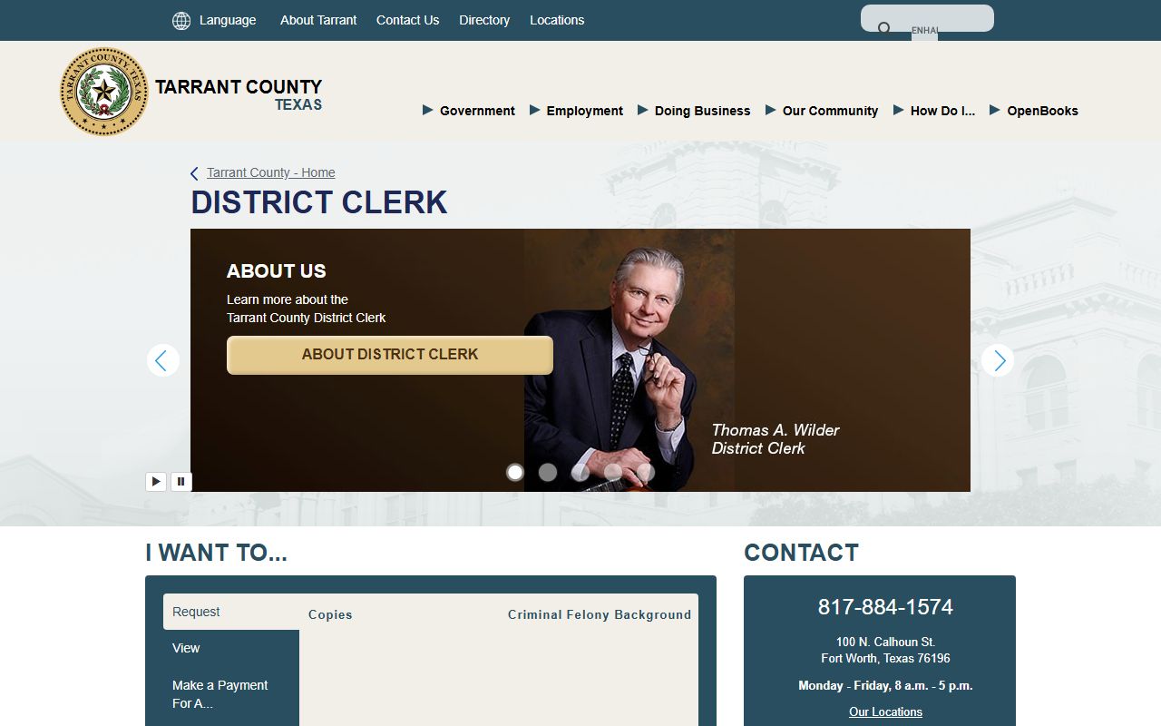 Tarrant County District Clerk - Tarrant County Public Records