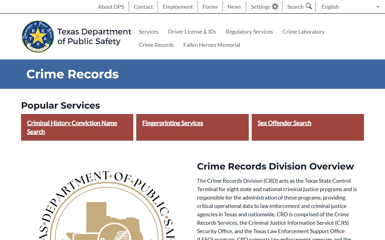 DPS Crime Records Division - Texas Public Records