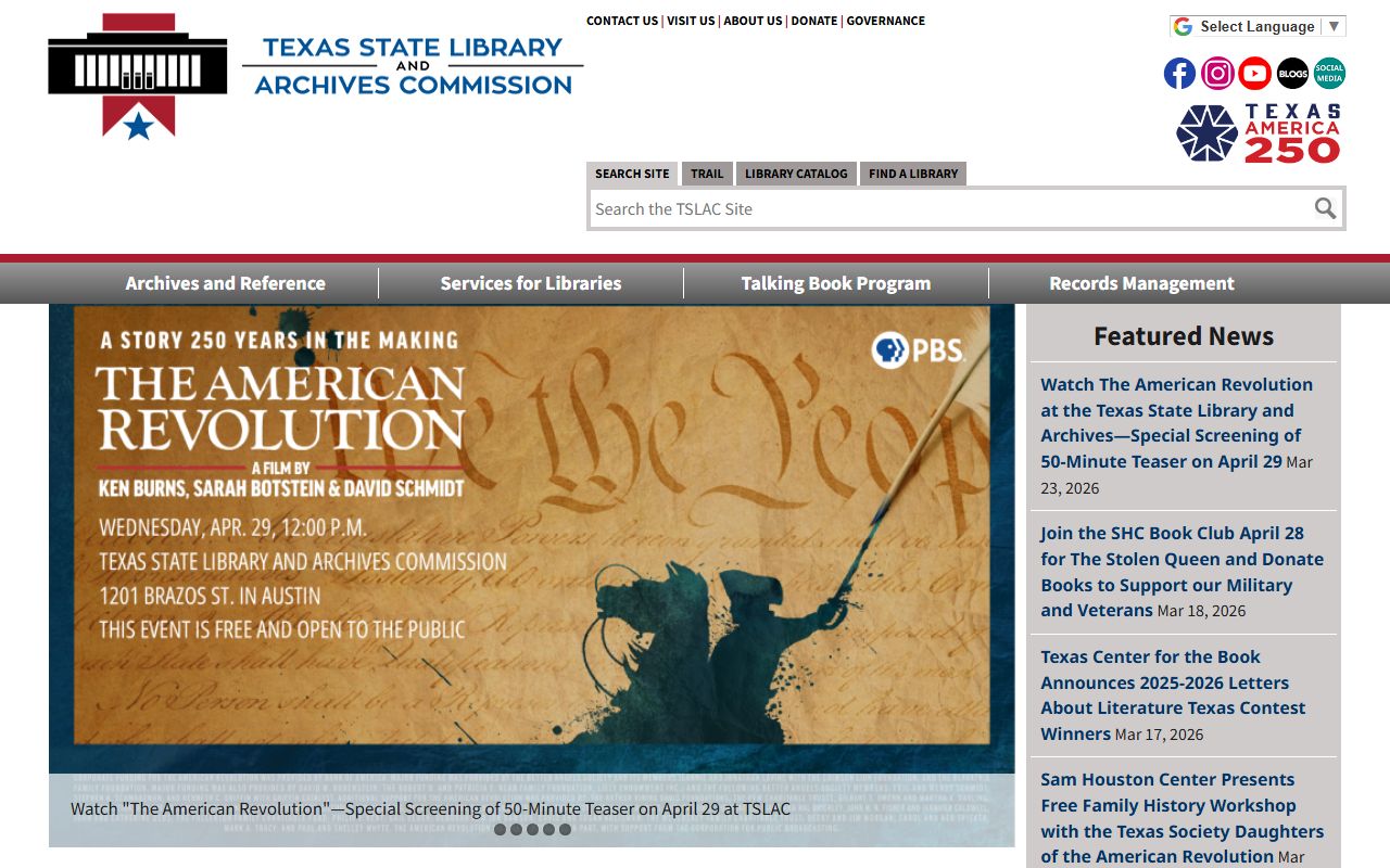 Texas State Library and Archives - Texas Public Records